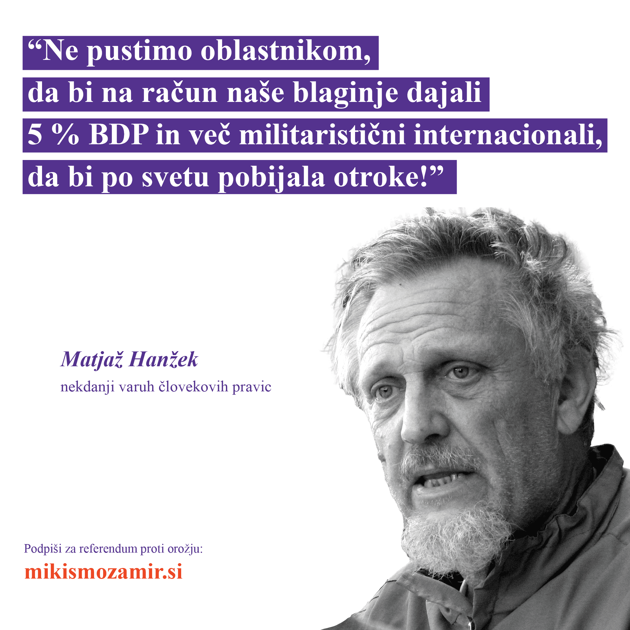 Izjava Matjaža Hanžka