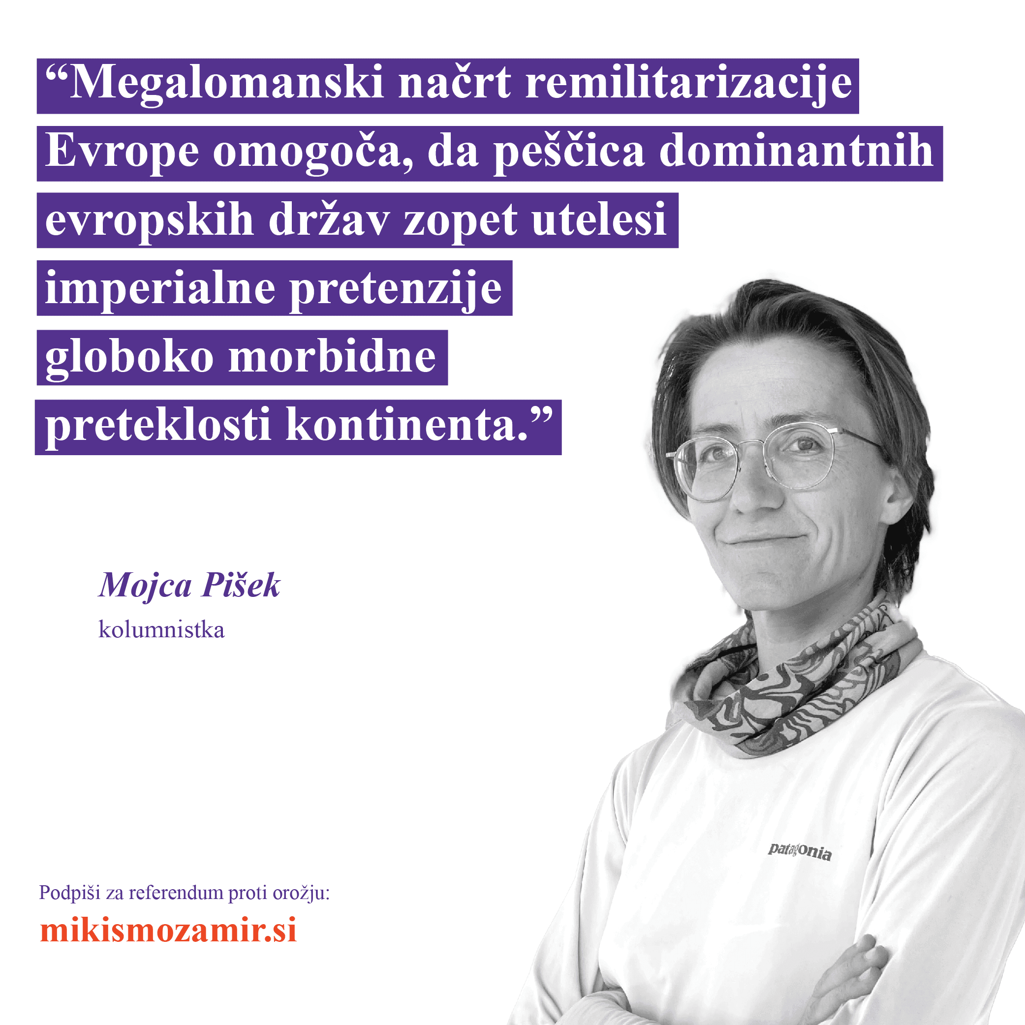 Izjava Mojce Pišek